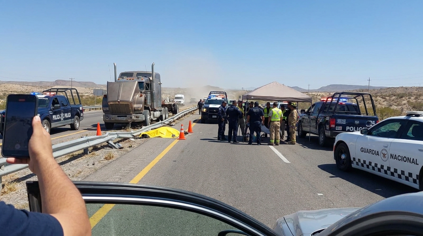 Investigan homicidio culposo tras muerte de trailero arrollado en la carretera Los Chorros