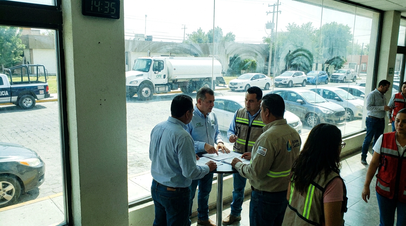Saltillo, CFE y Aguas de Saltillo coordinan plan de emergencia para asegurar abasto de agua